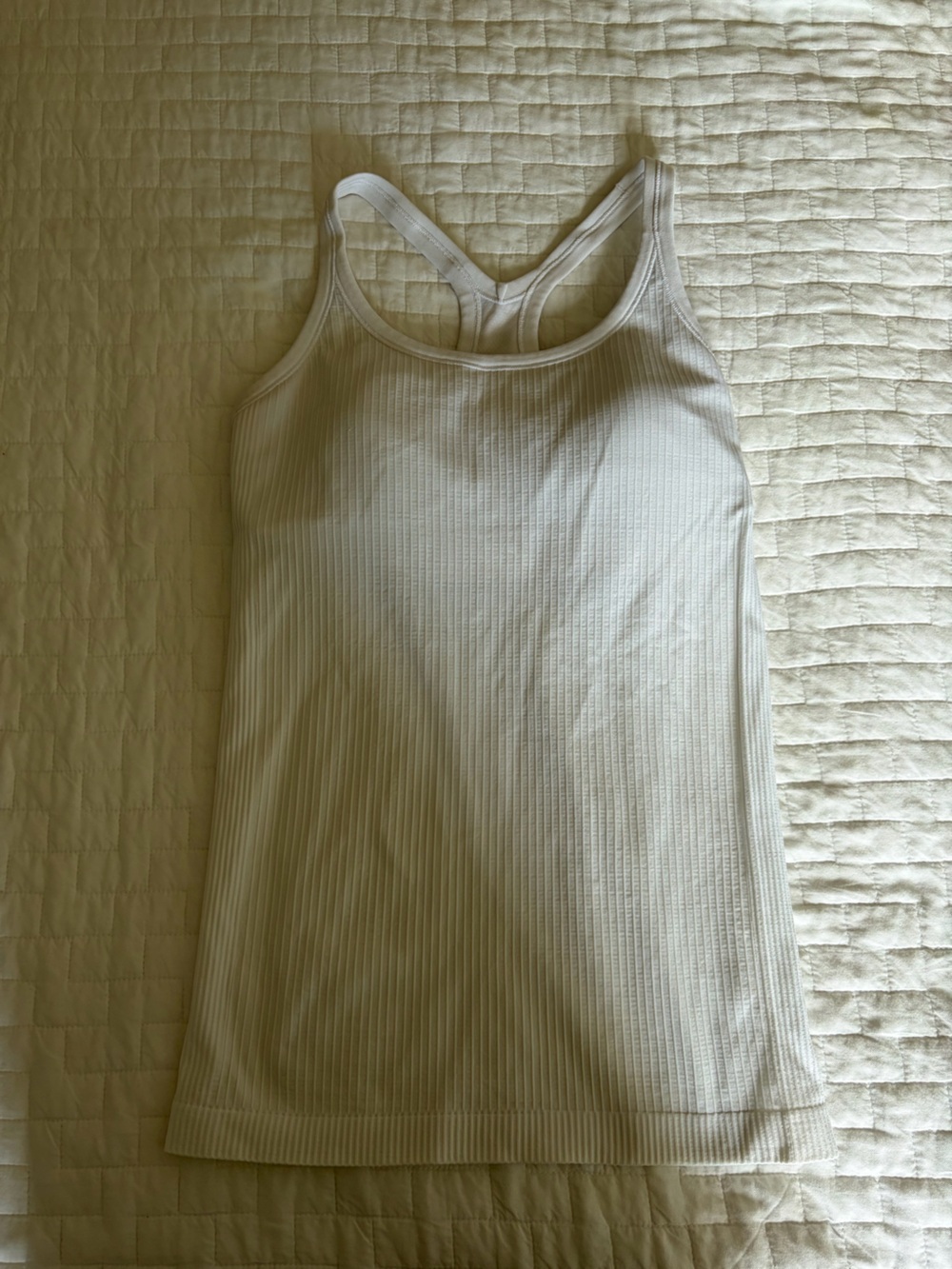 Ebb to Street Women’s White Ribbed Racerback Tank Top